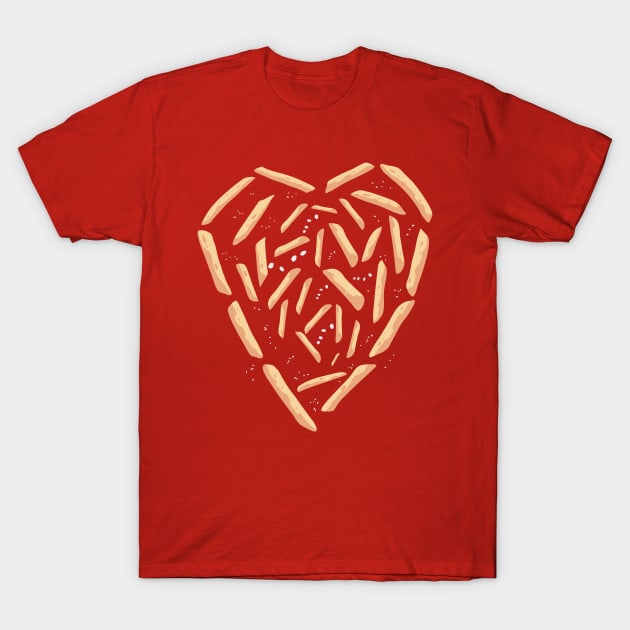 French Fries Lover Heart T-Shirt by Shirtbubble